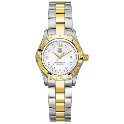 TAG Heuer Aquaracer 300M Quartz 27 Stainless Steel / Yellow Gold / MOP - Diamond / Bracelet